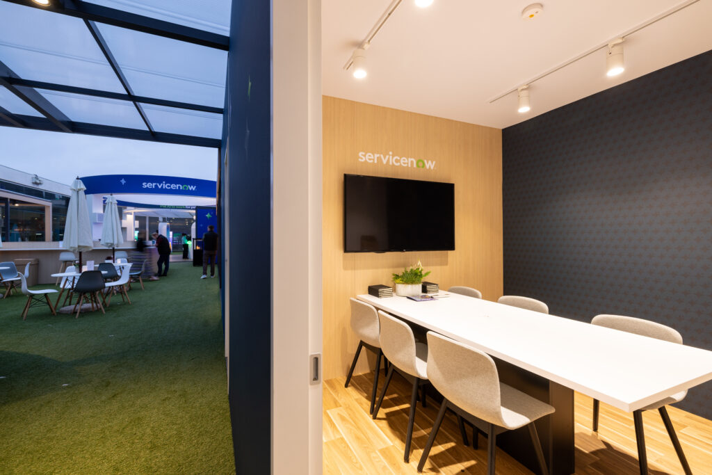 Neil Scrivener led ServiceNow's flagship host area in the Gardens at Fira Barcelona at Mobile World Congress 2026. 