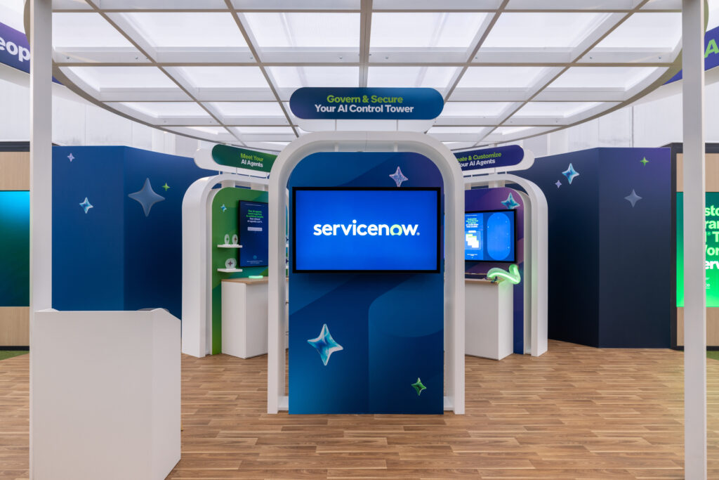 Neil Scrivener led ServiceNow's flagship host area in the Gardens at Fira Barcelona at Mobile World Congress 2026. 